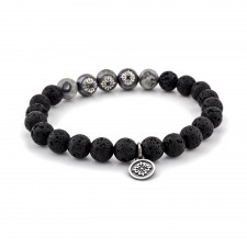 Aldgate East Lava & Jasper Beaded Bracelet