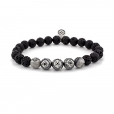 Aldgate East Lava & Jasper Beaded Bracelet