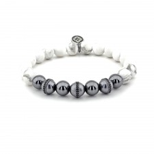 alperton howlite hematit tasli gümüş erkek bileklik love me