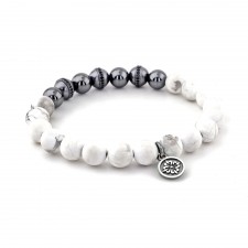 alperton howlite hematit tasli gümüş erkek bileklik love me