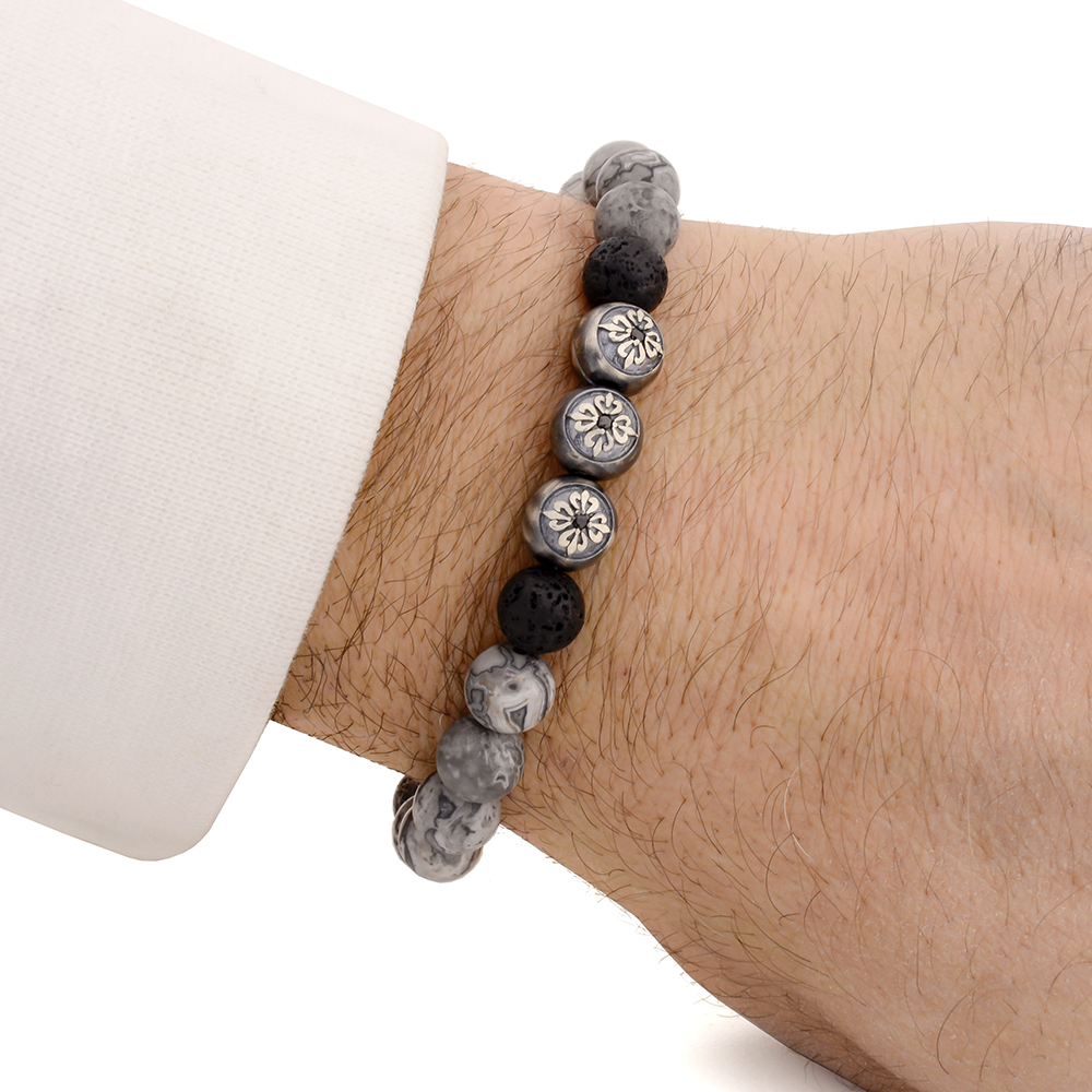 Archway East Lava & Jasper Beaded Bracelet