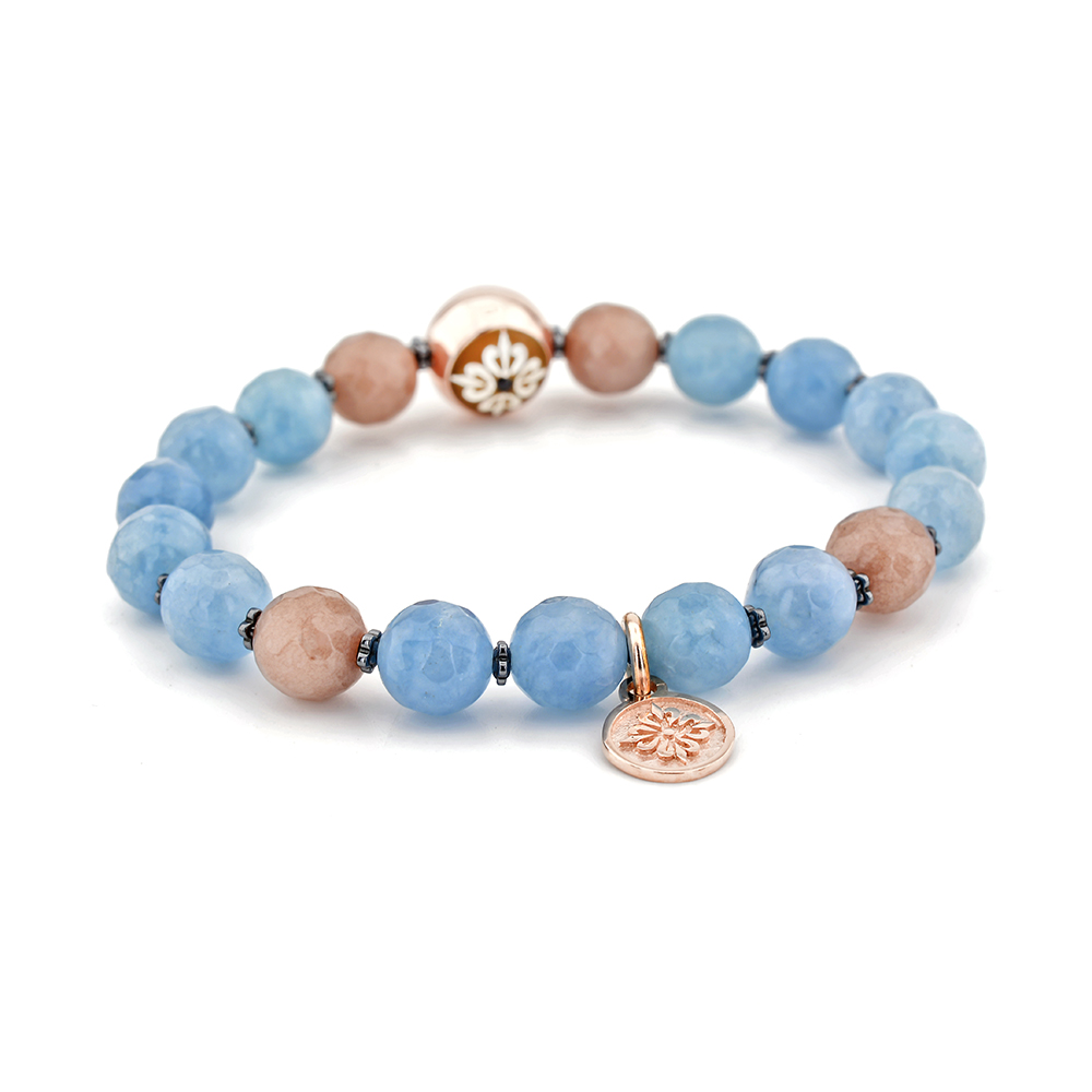 Arsenal Morganite & Sunstone Beaded Bracelet