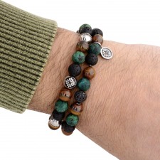 CANADA WATER - Mix Renkli Taşlı Tasarım Bileklik | LMB-1162