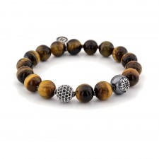 EART'S COURT - Kaplan Gözü Taşlı Tasarım Unisex Bileklik | LMB-1160/3