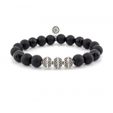 East Acton Black Agate & Onyx Beaded Bracelet