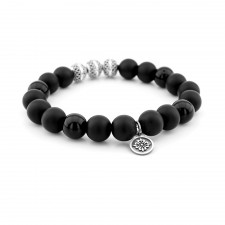 East Acton Black Agate & Onyx Beaded Bracelet