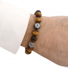 EART'S COURT - Kaplan Gözü Taşlı Tasarım Unisex Bileklik | LMB-1160/3