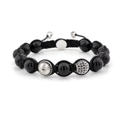 Canons Park Onyx Beaded & Macrame Bracelet