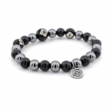 Arnos Grove Black Onyx & Hematite Beaded Bracelet