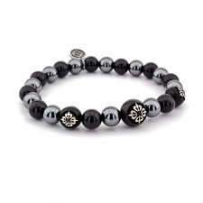 Arnos Grove Black Onyx & Hematite Beaded Bracelet
