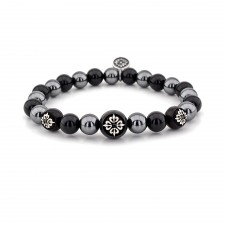 Arnos Grove Black Onyx & Hematite Beaded Bracelet