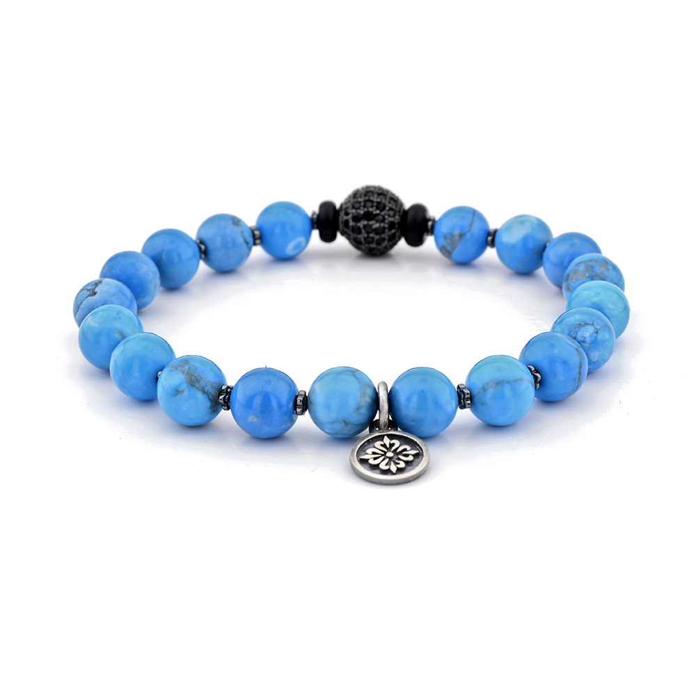 BALHAM - Turkuaz Taşlı Tasarım Unisex Bileklik | LMB-1154