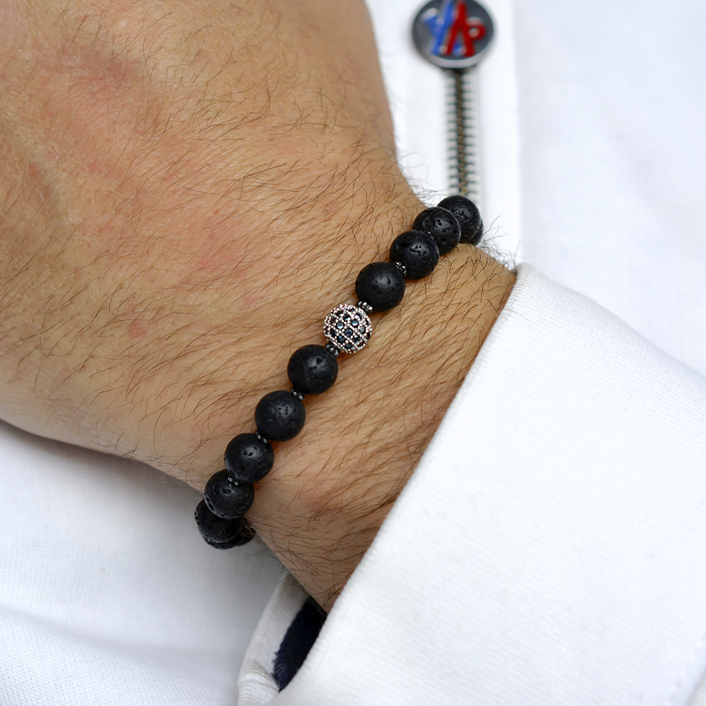 BAKER STREET - Lava Taşlı Spor Tasarım Unisex Bileklik | LMB-1157