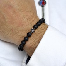 BAKER STREET - Lava Taşlı Spor Tasarım Unisex Bileklik | LMB-1157