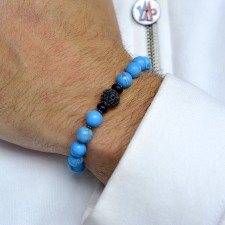 BALHAM - Turkuaz Taşlı Tasarım Unisex Bileklik | LMB-1154