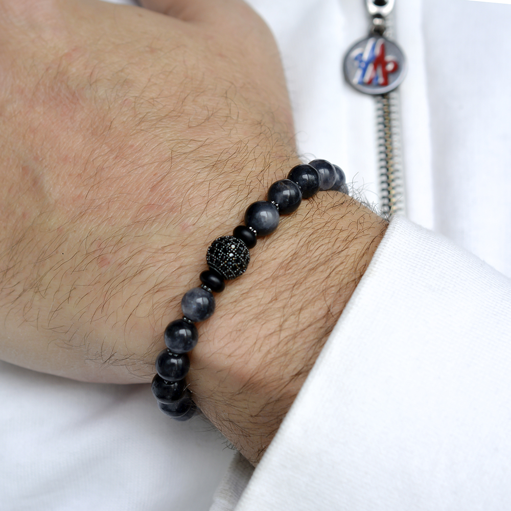 Barking Grey Tiger Eye Beaded Bracelet