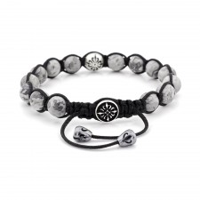 BECONTREE - Gri Jasper Taşlı Makrome Bileklik | LMB-1094/2