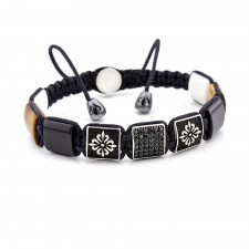 BERMONDSEY - Sedef & Kaplan Gözü Oniks Taşlı Makrome Bileklik | LMB-1082