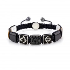 BERMONDSEY - Sedef & Kaplan Gözü Oniks Taşlı Makrome Bileklik | LMB-1082