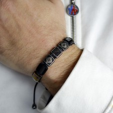 BERMONDSEY - Sedef & Kaplan Gözü Oniks Taşlı Makrome Bileklik | LMB-1082