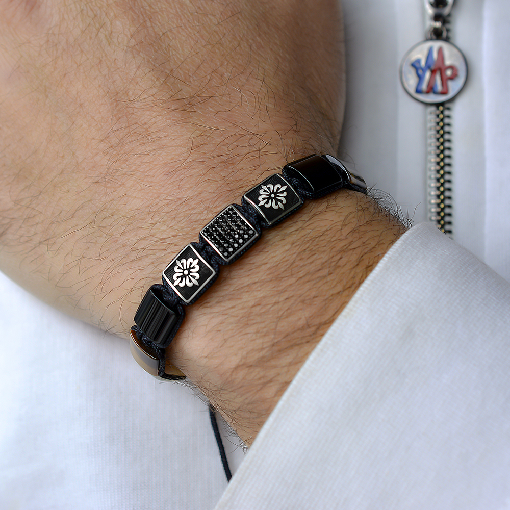 BERMONDSEY - Sedef & Kaplan Gözü Oniks Taşlı Makrome Bileklik | LMB-1082