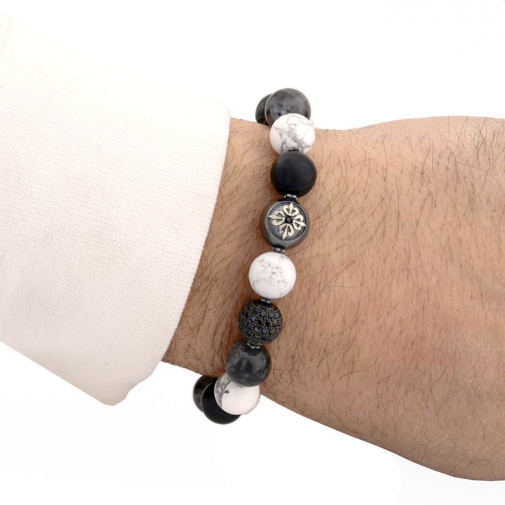 Debden Jasper & Howlite & Agate Beaded Bracelet