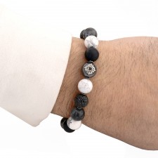 Debden Jasper & Howlite & Agate Beaded Bracelet