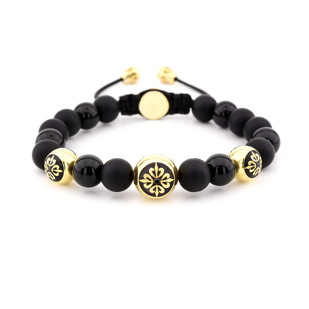 HIGH STREET KENSINGTON - Onyx & Siyah Akik Taşlı Bileklik | LMB-1133