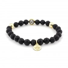 BOROUGH - Onyx Taşlı Tasarım Unisex Gümüş Bileklik | LMB-1139