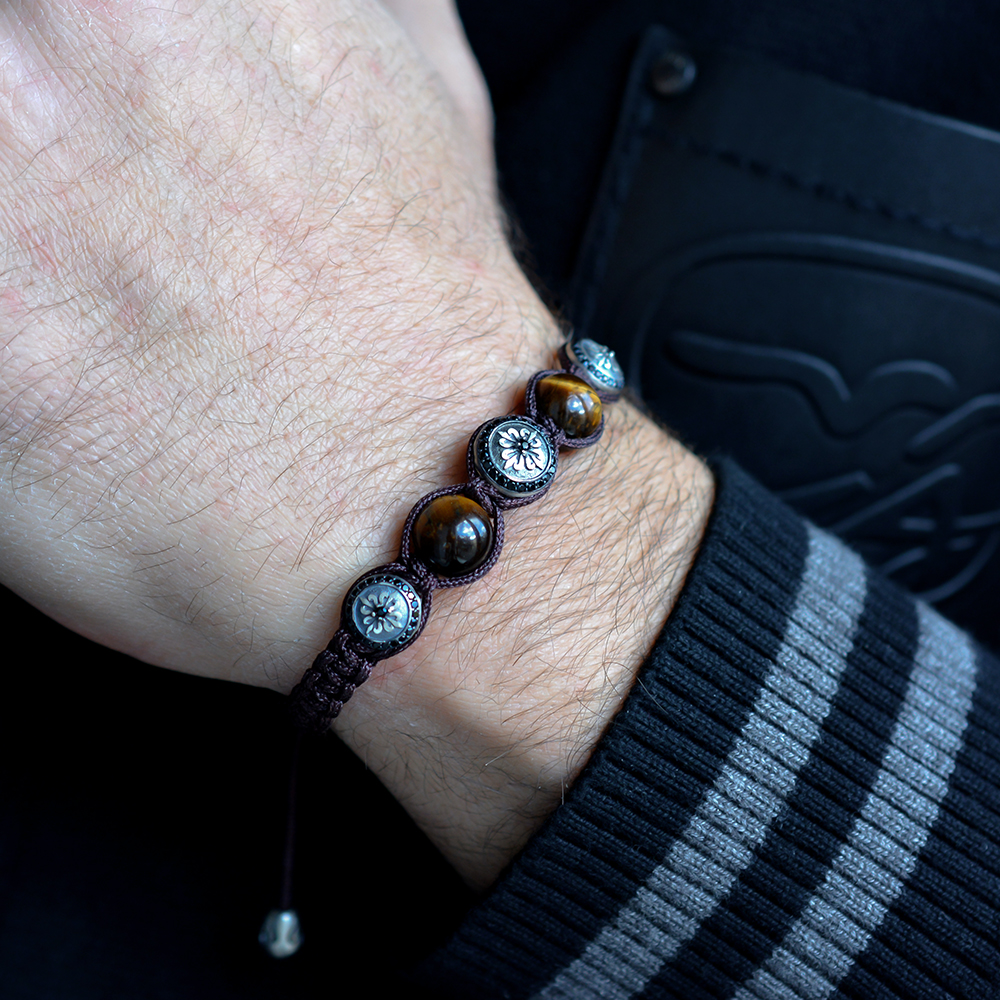 Kensal Tiger Eye Beaded & Macrame Bracelet