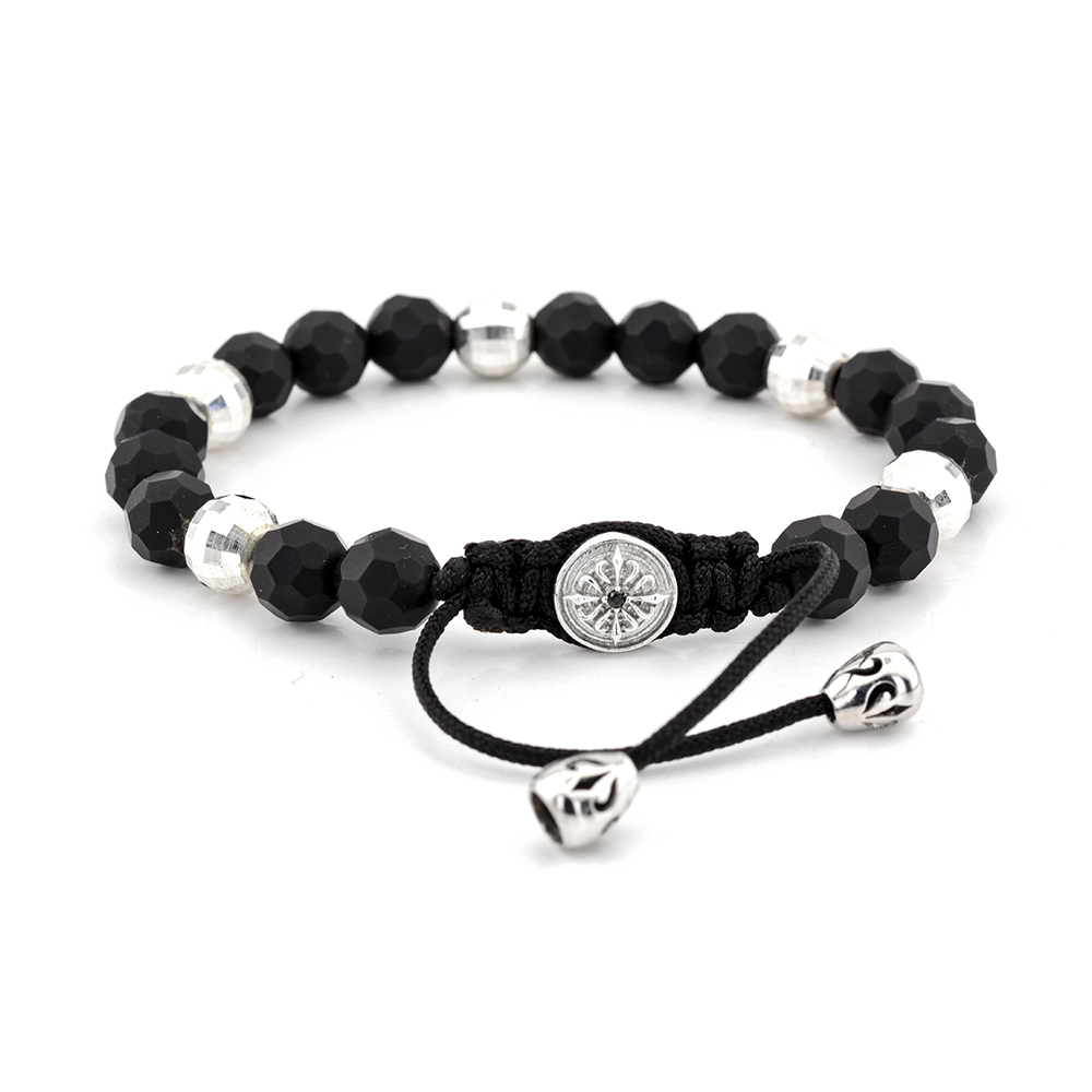 Ickenham Onyx Beaded & Macrame Bracelet