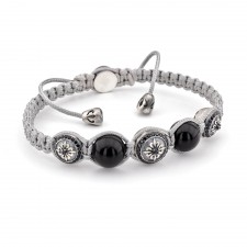 Kensington Onyx Beaded & Macrame Bracelet