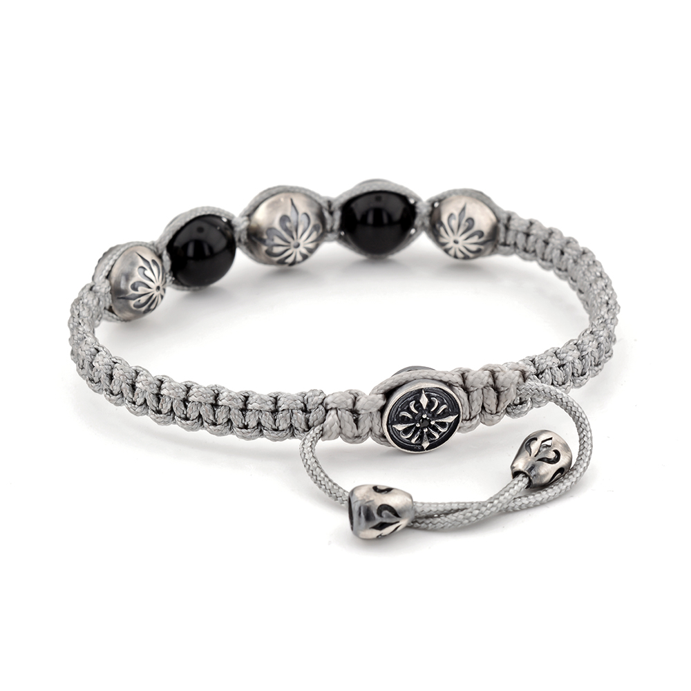 Kensington Onyx Beaded & Macrame Bracelet