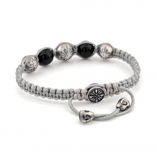 Kensington Onyx Beaded & Macrame Bracelet