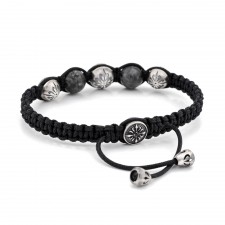 Kentish Town Grey Jasper Beaded & Macrame Bracelet