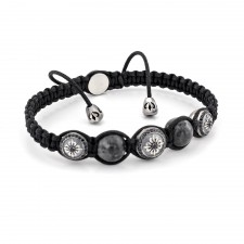 Kentish Town Grey Jasper Beaded & Macrame Bracelet