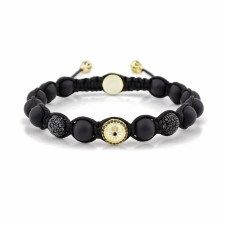 COLINDALE - Mat Onyx & Siyah Zirkon Taşlı Makrome Bileklik | LMB-1123