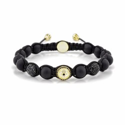 COLINDALE - Mat Onyx & Siyah Zirkon Taşlı Makrome Bileklik | LMB-1123
