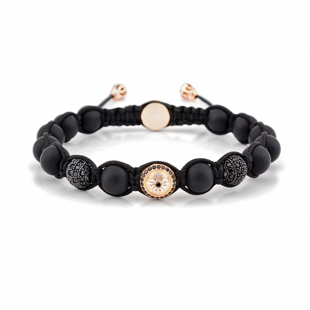 COLLIERS WOOD - Mat Onyx & Siyah Zirkon Taşlı Makrome Bileklik | LMB-1123/3