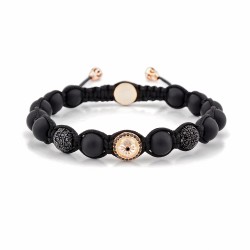 COLLIERS WOOD - Mat Onyx & Siyah Zirkon Taşlı Makrome Bileklik | LMB-1123/3