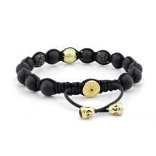 COLINDALE - Mat Onyx & Siyah Zirkon Taşlı Makrome Bileklik | LMB-1123