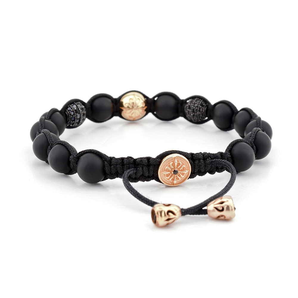 COLLIERS WOOD - Mat Onyx & Siyah Zirkon Taşlı Makrome Bileklik | LMB-1123/3