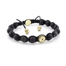 COLINDALE - Mat Onyx & Siyah Zirkon Taşlı Makrome Bileklik | LMB-1123