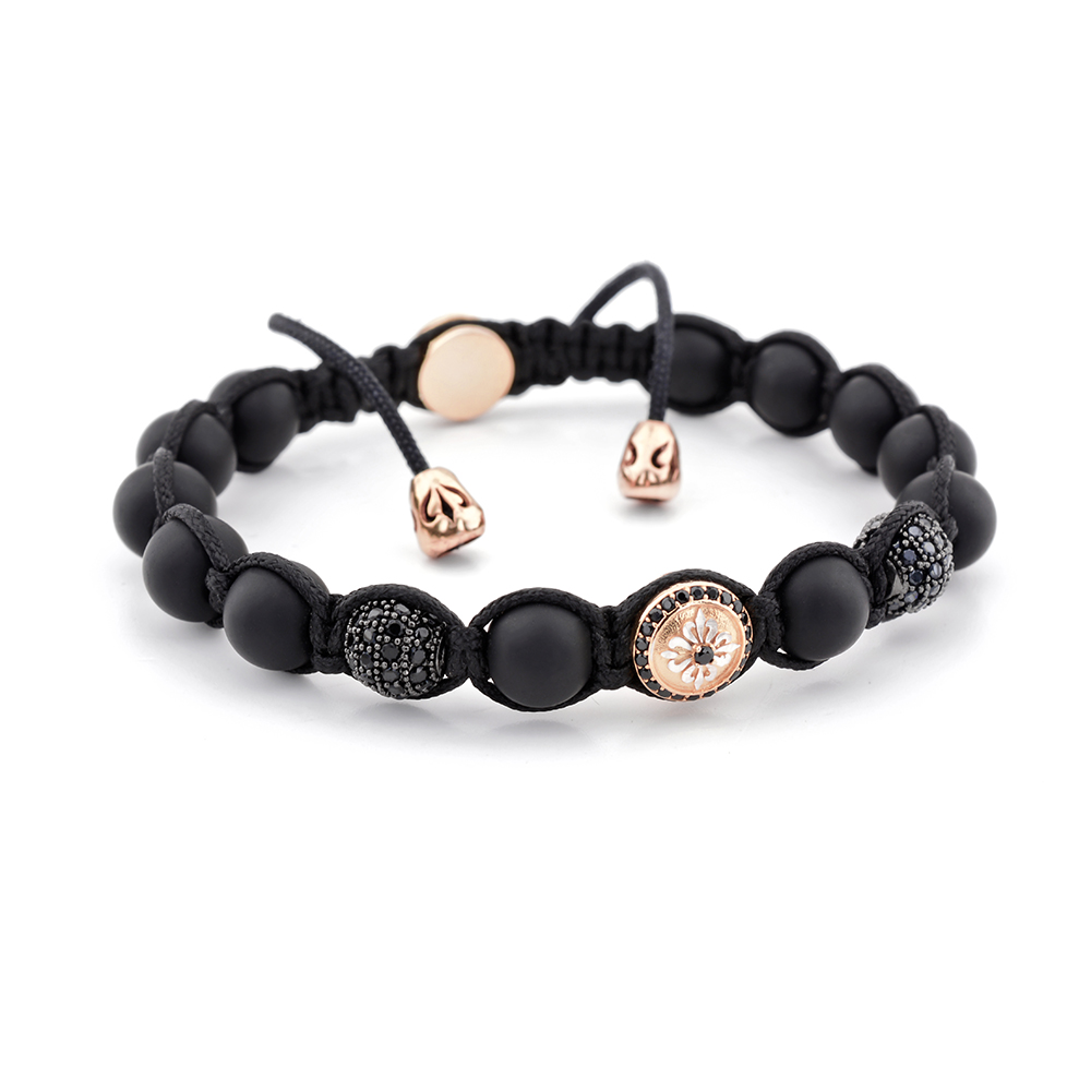 COLLIERS WOOD - Mat Onyx & Siyah Zirkon Taşlı Makrome Bileklik | LMB-1123/3