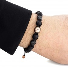 COLLIERS WOOD - Mat Onyx & Siyah Zirkon Taşlı Makrome Bileklik | LMB-1123/3