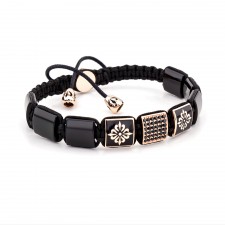 GUNNERSBURY - Oniks Taşlı Şık Tasarım Kadın & Erkek Bileklik | LMB-1085