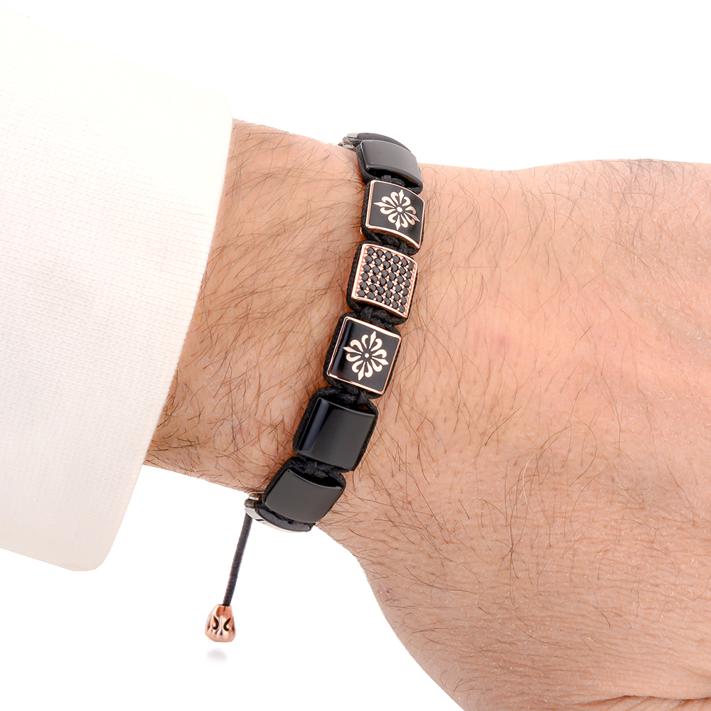 GUNNERSBURY - Oniks Taşlı Şık Tasarım Kadın & Erkek Bileklik | LMB-1085