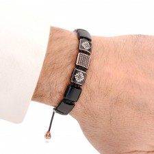 GUNNERSBURY - Oniks Taşlı Şık Tasarım Kadın & Erkek Bileklik | LMB-1085