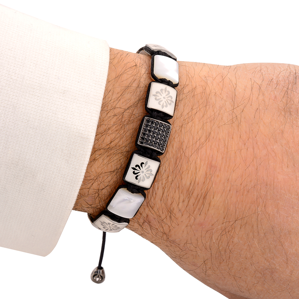 Harlesden Mother of Pearl Beaded & Macrame Bracelet