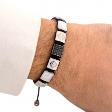 Harlesden Mother of Pearl Beaded & Macrame Bracelet